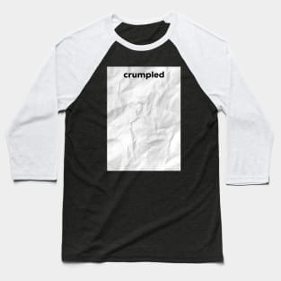 Black Tee with Unique Crumpled Paper Print Baseball T-Shirt